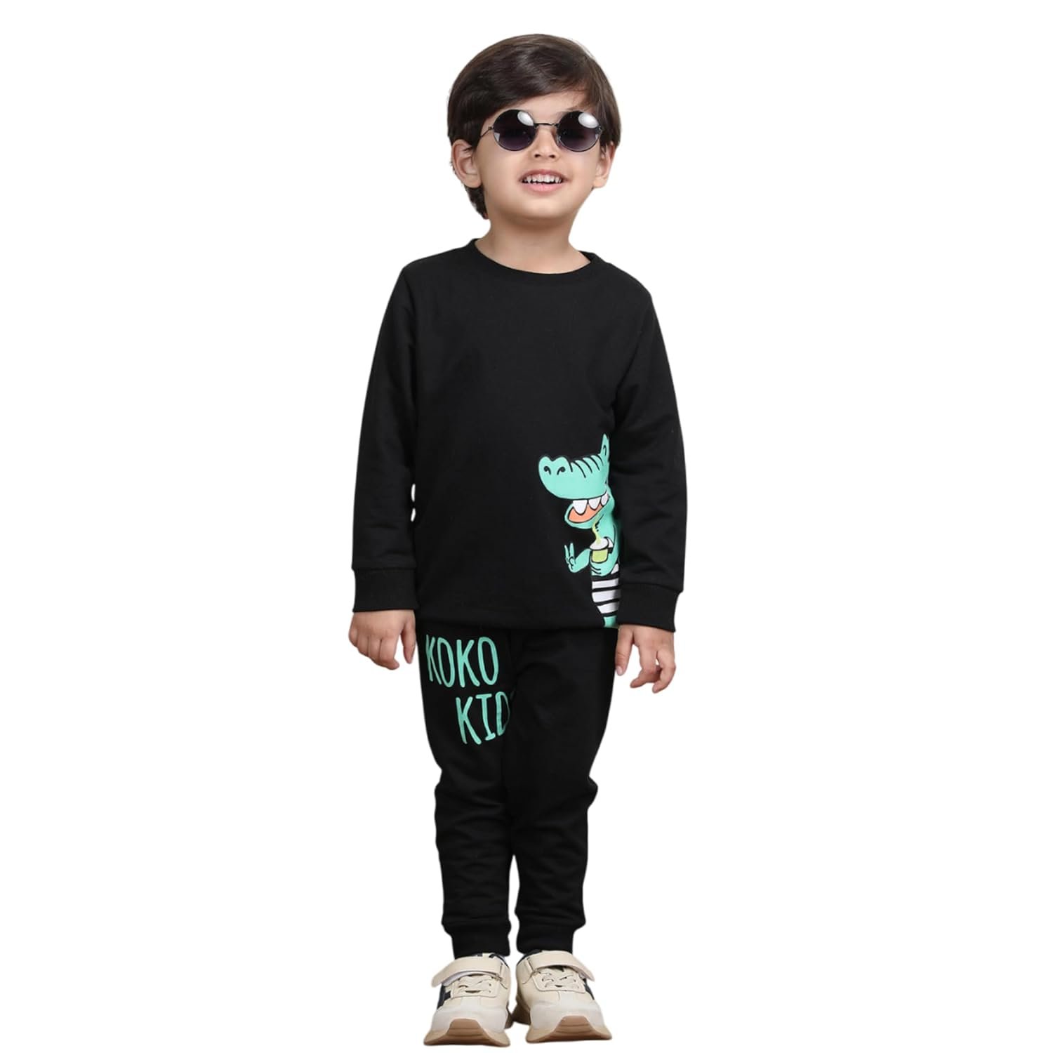 POLKA TOTS 100% Cotton Full Sleeve Co-Ord Joggers for Kids | Winter Wear for Kids, Toddler & New born | Trendy Sweatshirt & Joggers, Baby Dress for Boys & Girls | Warm Clothes from 6 Months to 8 Years