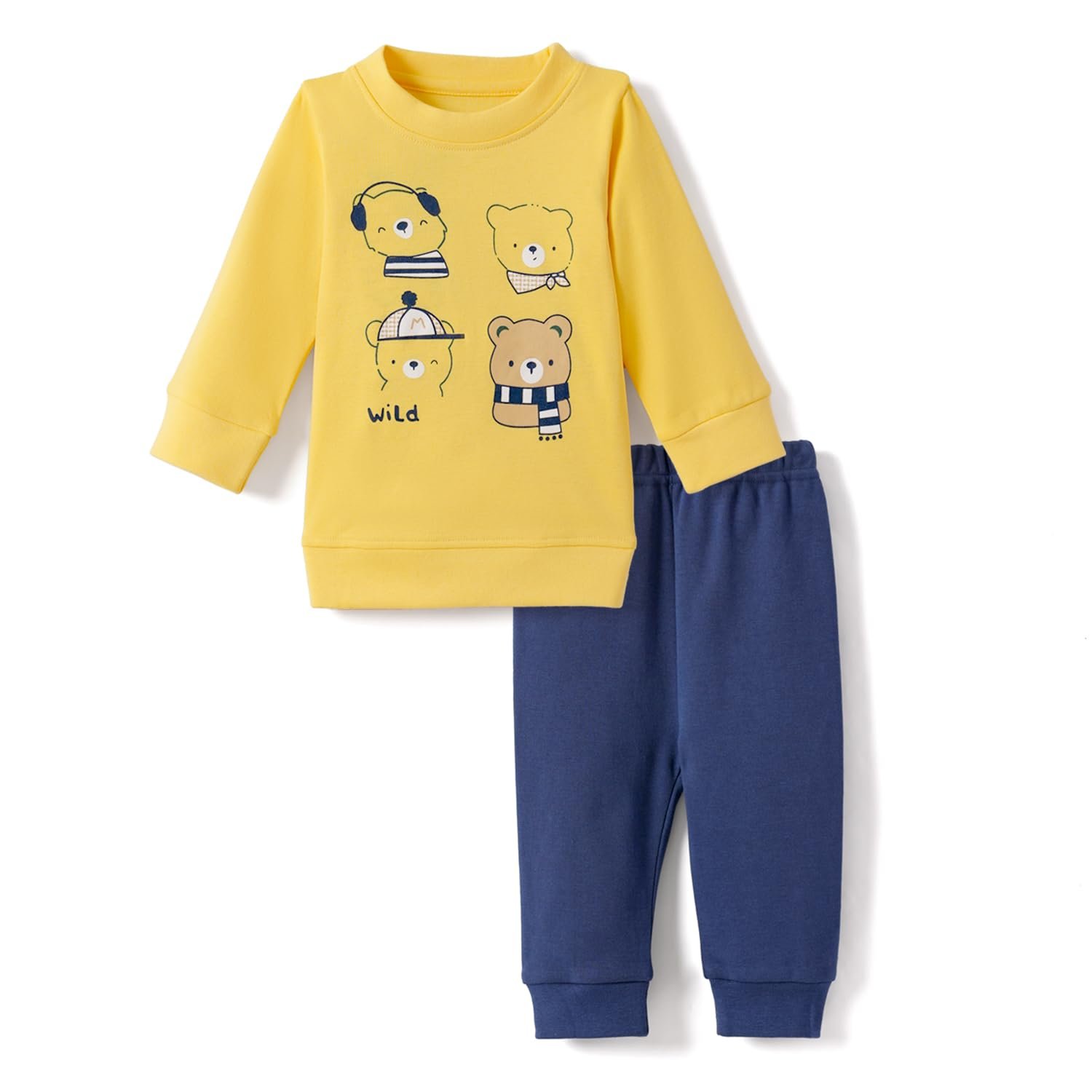 Nautinati Baby Boys 100% Cotton Graphic Printed T-Shirt with Pants | Age 0-2 Years