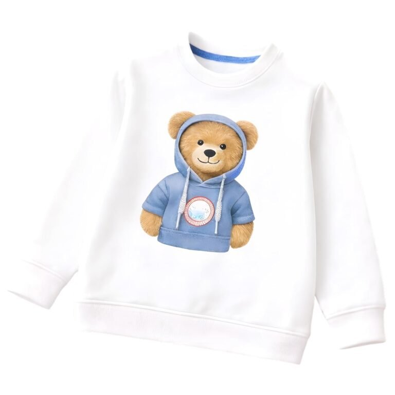 GOOGO GAAGA Baby Boys Cotton Round Neck Sweat Shirt Chest Printed Full Sleeves Sweatshirt for Light Winters | Teddy Print | Kids Print