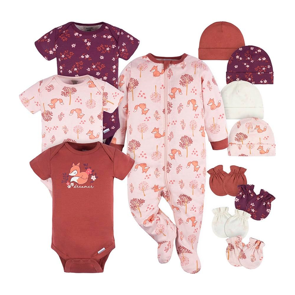 Gerber Baby Boys 12-Piece Clothing Gift Set – Soft Cotton Newborn Essentials Outfit Set, Perfect Baby Shower Gift with Onesies, Sleepwear & Accessories