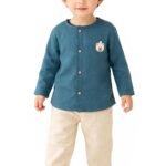 Bold N Elegant Boys Cotton Linen Muslin Solid Shirt and Pants Clothing Set| Stylish Shirt Pants Coord Set
