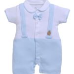 BabyGo Half Sleeves Baby Romper| 100% Cotton Rompers for New Born Baby| Baby Dress | Onesies| 0-3M|SKY| Infant Clothes