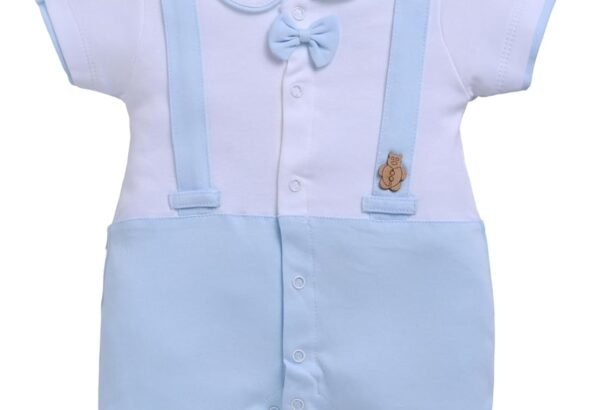 BabyGo Half Sleeves Baby Romper| 100% Cotton Rompers for New Born Baby| Baby Dress | Onesies| 0-3M|SKY| Infant Clothes