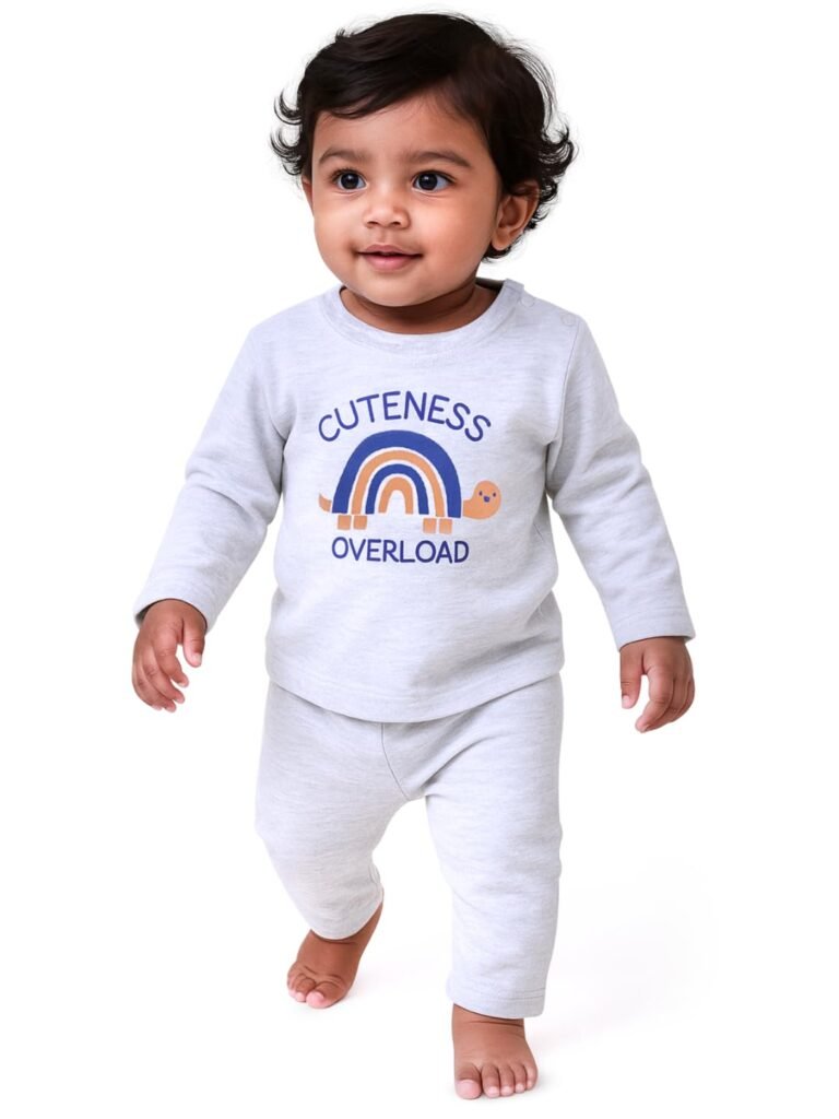 Nuego Cotton Printed Baby Boys Matching Set Coords with Round Neck T-shirt and Pants New Born Baby Dress Co-ords Clothing Set for Newborn (3-24 Months) – Multicolour