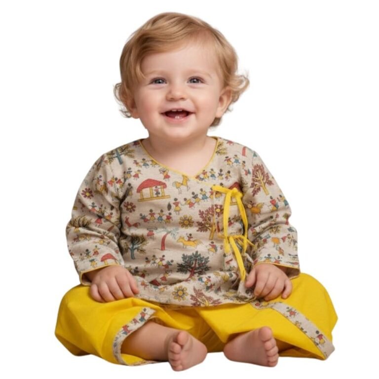 A.T.U.N. (ALL THINGS UBER NICE) Cotton Warli Printed Dhoti Kurta Set for Baby Boys | Ethnic Festive Clothing Set | Traditional Comfort Outfit