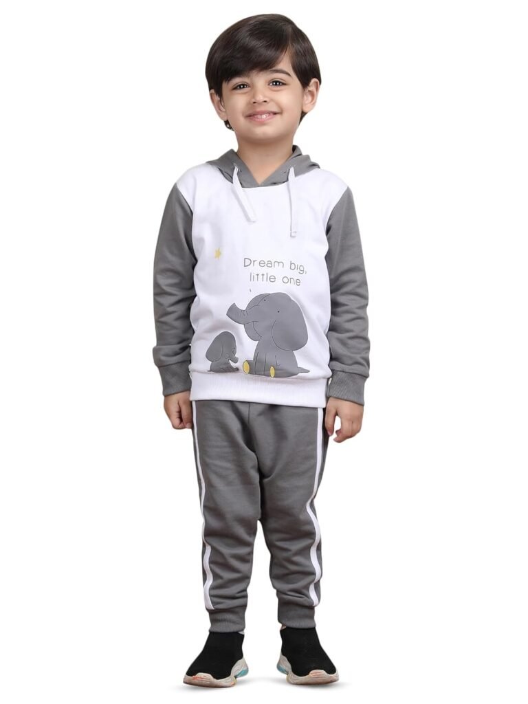 POLKA TOTS 100% Cotton Full Sleeve Co-Ord Joggers for Kids | Winter Wear for Kids, Toddler & New born | Trendy Sweatshirt & Joggers, Baby Dress for Boys & Girls | Warm Clothes from 6 Months to 8 Years