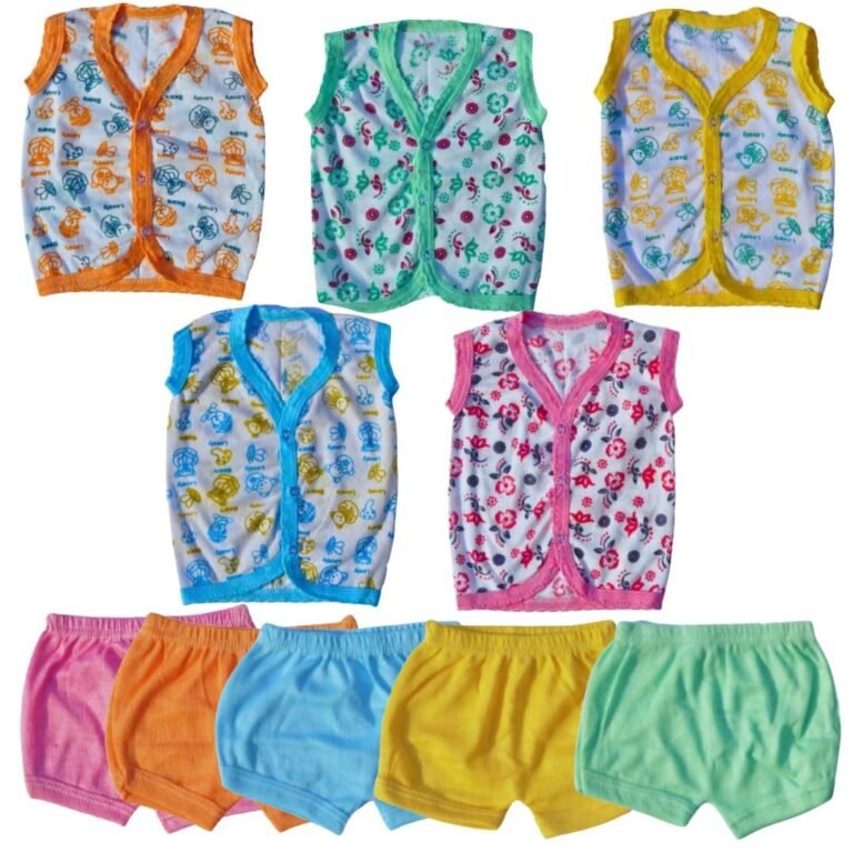Born Baby Clothing 0 To 3 Months Soft Cotton Cloth Set Combo (Pack Of 5) Kids Printed Dress Suitable For Baby Girls And Boys | Trendy And Casual Clothes |Unisex | Cotton | Multicolour Pack Of 5