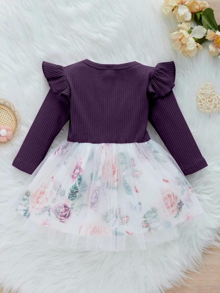 OMLI Baby Girl Dress | Toddler Dress | Long Sleeve Infant Casual Dress | Ruffle Print Clothes (Multicolor)…