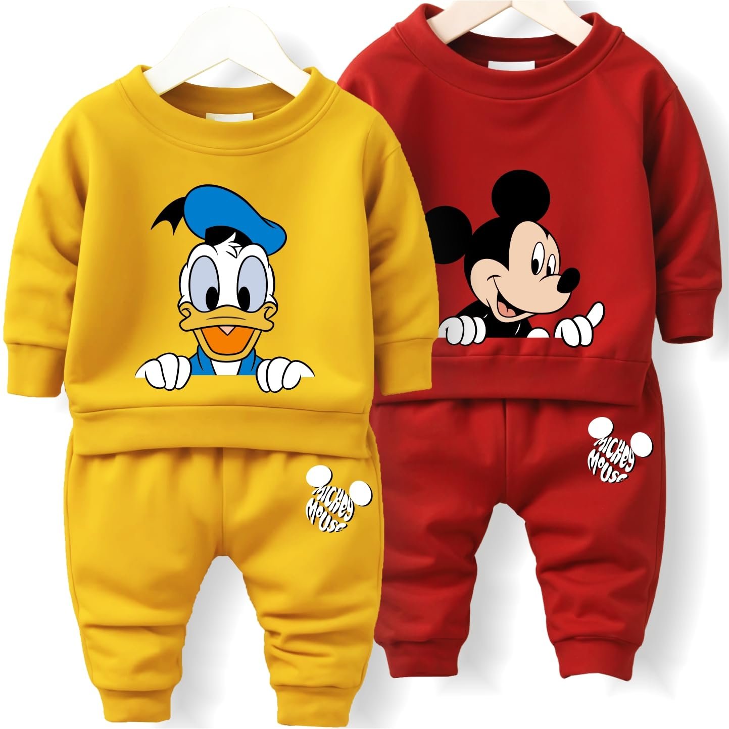 Minicult Kids Cotton Co-ords Full Sleeve Sweatshirt and Pant Set with Character Print