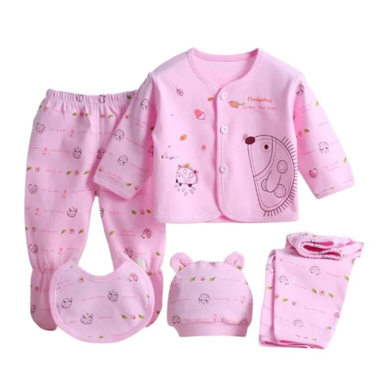 Presents New Born Baby Summer Wear Baby Clothes 5Pcs Sets 100% Cotton Baby Boys Girls Unisex Baby Cotton/Summer Suit Infant Clothes First Gift for New Born Baby