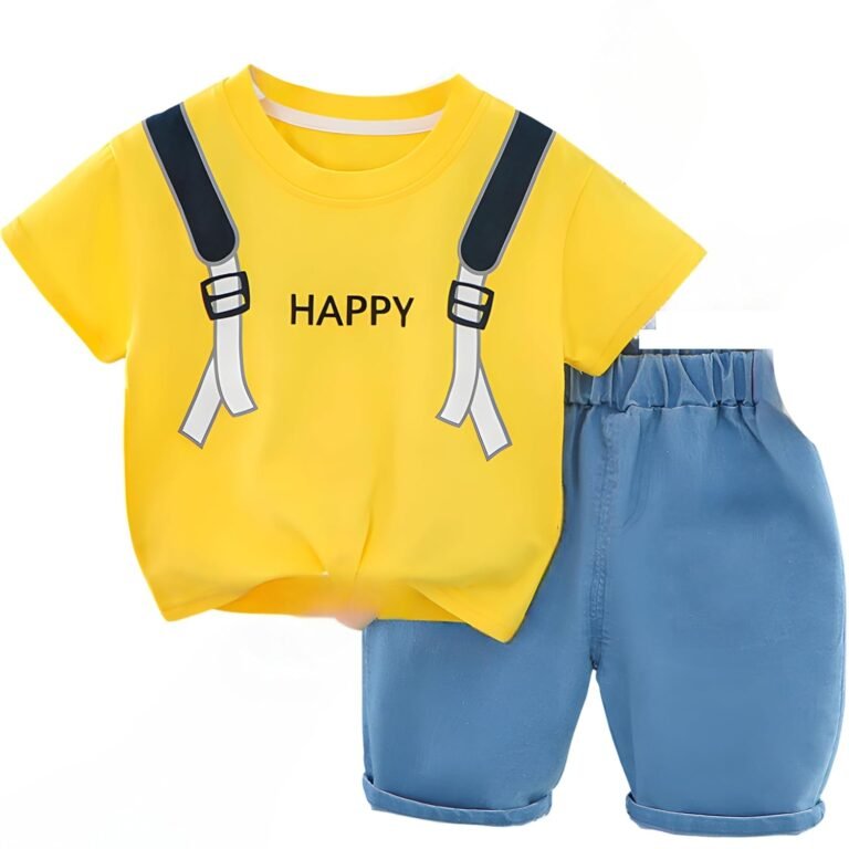 Googo Gaaga Cotton Printed T-shirt with Shorts — Clothing Set for Baby Boys | Toddlers | Half Sleeves | Classy Printed | Round Neck | Dress for Kids