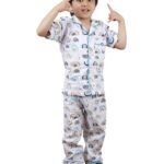 POLKA TOTS 100% Pure Cotton Half Sleeve Night Suit for Kids, Girls & Boys | Cotton Pyjama Set | Unisex Night Dress for Children | Night Suit for Girls |Sleepwear for Kids | Winter Night Dress for Boys