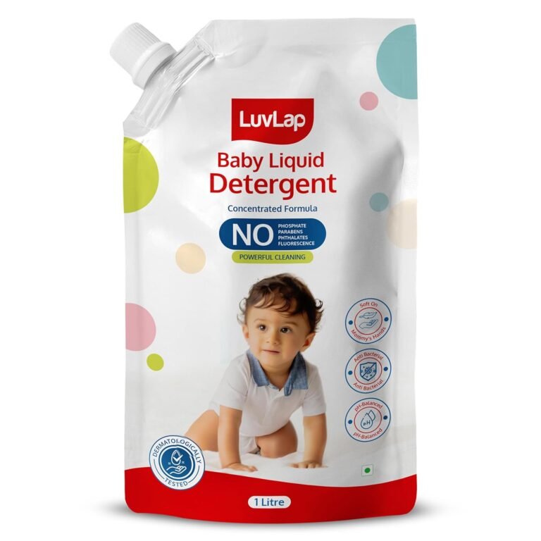 LuvLap Baby Laundry Detergent Refill pack- 1000ml, pH Balanced, No harsh chemicals, Safe for mommy’s hands & baby’s skin, Anti-Bacterial, Softens clothes & Removes Stains, Dermatologically tested