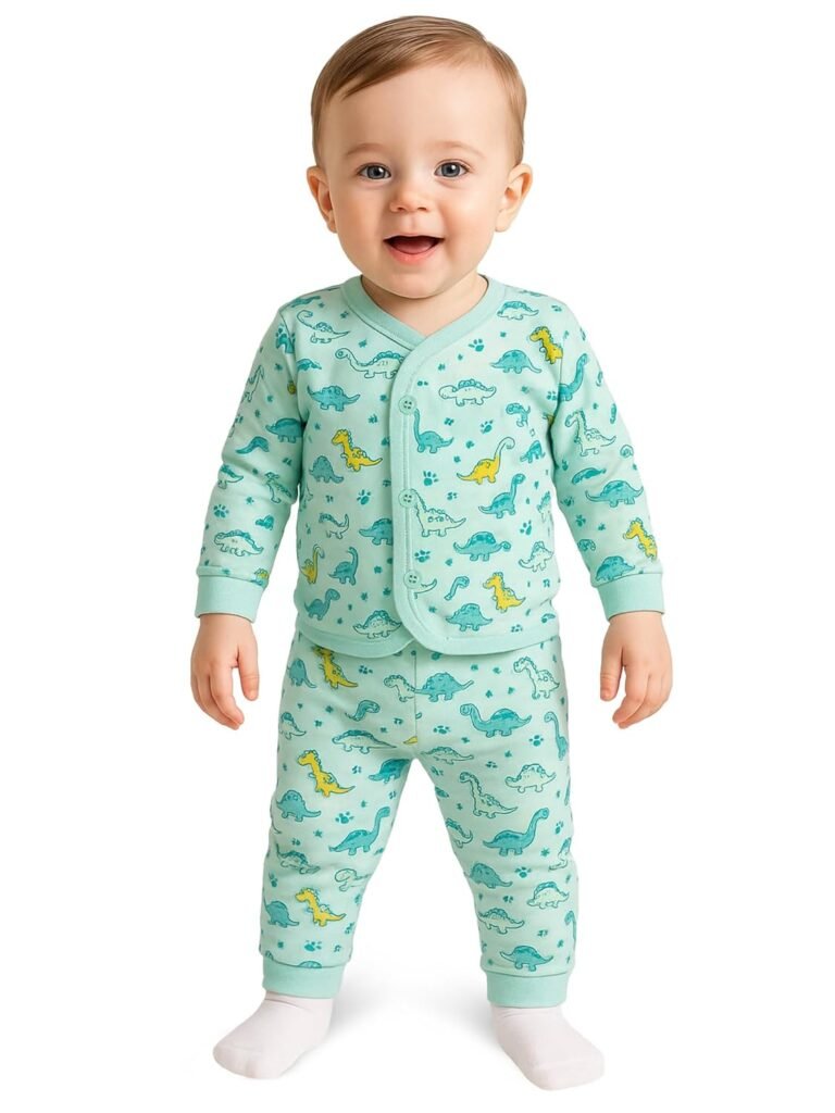 BODYCARE Baby Pajami Suit, Front Open, Full Sleeves, Soft & Comfortable, Assorted – Ideal for Newborns and Infants