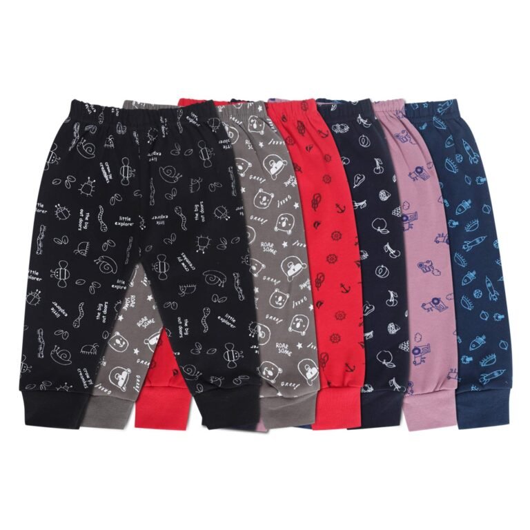 superminis Unisex Light Colors Cotton Diaper Pyjama/Regular Fit Legging Bottom/Lowers For Toddlers/Kids With Prints At The Back