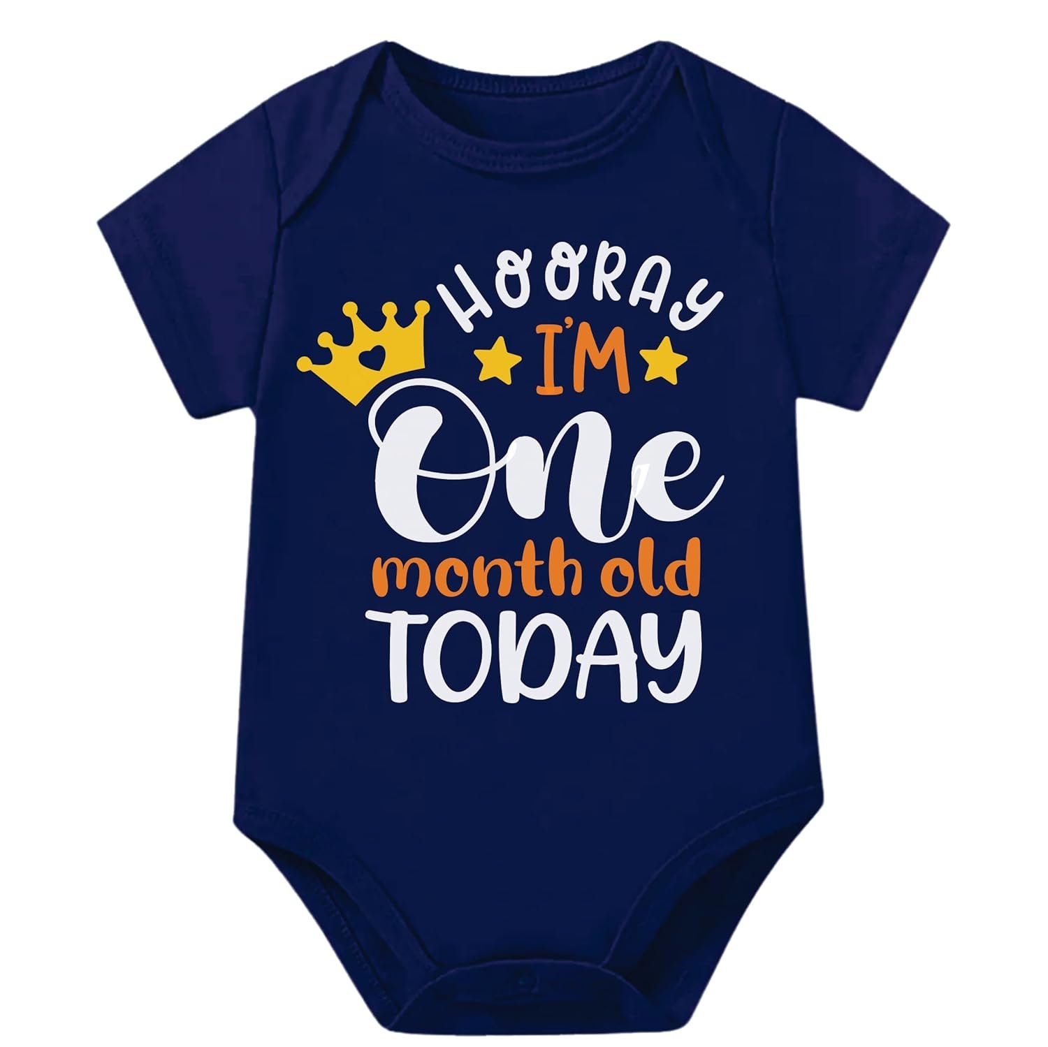 Lillypupp Monthly Milestone One Month Birthday Unisex Cotton Baby Romper Bodysuit For New Born. 1 Month Baby Girl Boy Dress Clothes For Photoshoot.