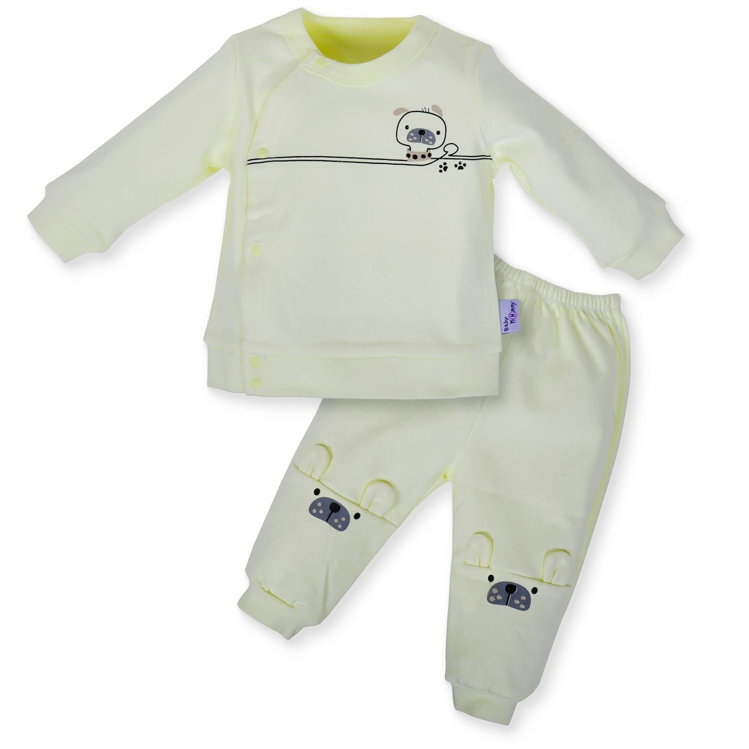 Baby Suit Full Sleeves Hoisery Cotton Babysuit for Baby Boy and Baby Girl |Soft Comfortable Infant Clothing Yellow Size : M