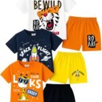Kuchipoo Boys Regular Fit Cotton T-Shirts and Shorts Set