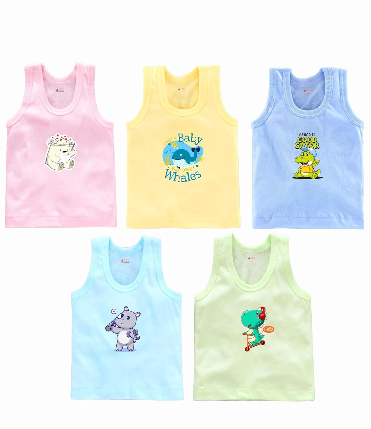 Baby Boys Relaxed Fit White Cotton Vest | Lightweight, Breathable | Ganji | Banian | Baniyan | Kids Sando for Infant Newborn Toddler