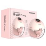 Roboson Wearable Electric Breast Pump for Feeding Mothers, Portable & Rechargeable Electrical Automatic Milk Pump with 4 Modes & 12 Levels, 1200mAh Battery, Portable & Cordless with Type C Charging, FDA Approved, Includes 17mm, 19mm, 21mm flange with 24mm Breast Shield, Patented Diaphragm Case Technology, Automatic Milk Level Detection, Voice Broadcast, Smart LED Display, 160ml BPA-Free Milk Cup, Ultra Quiet & Compact (1 Year Warranty)