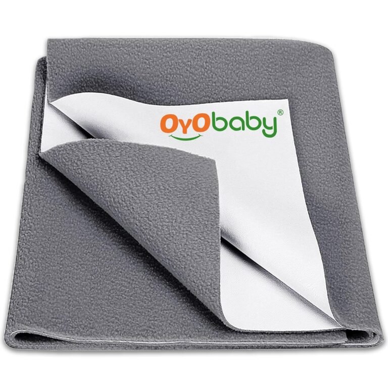 OYO BABY Waterproof Quick Dry Sheet for Baby| Bed Pad Anti-Piling Fleece Extra Absorbent Washable Matress Protector| Baby Bed Protector Sheet for Toddler Children, Large Size, 140x100cm, Grey