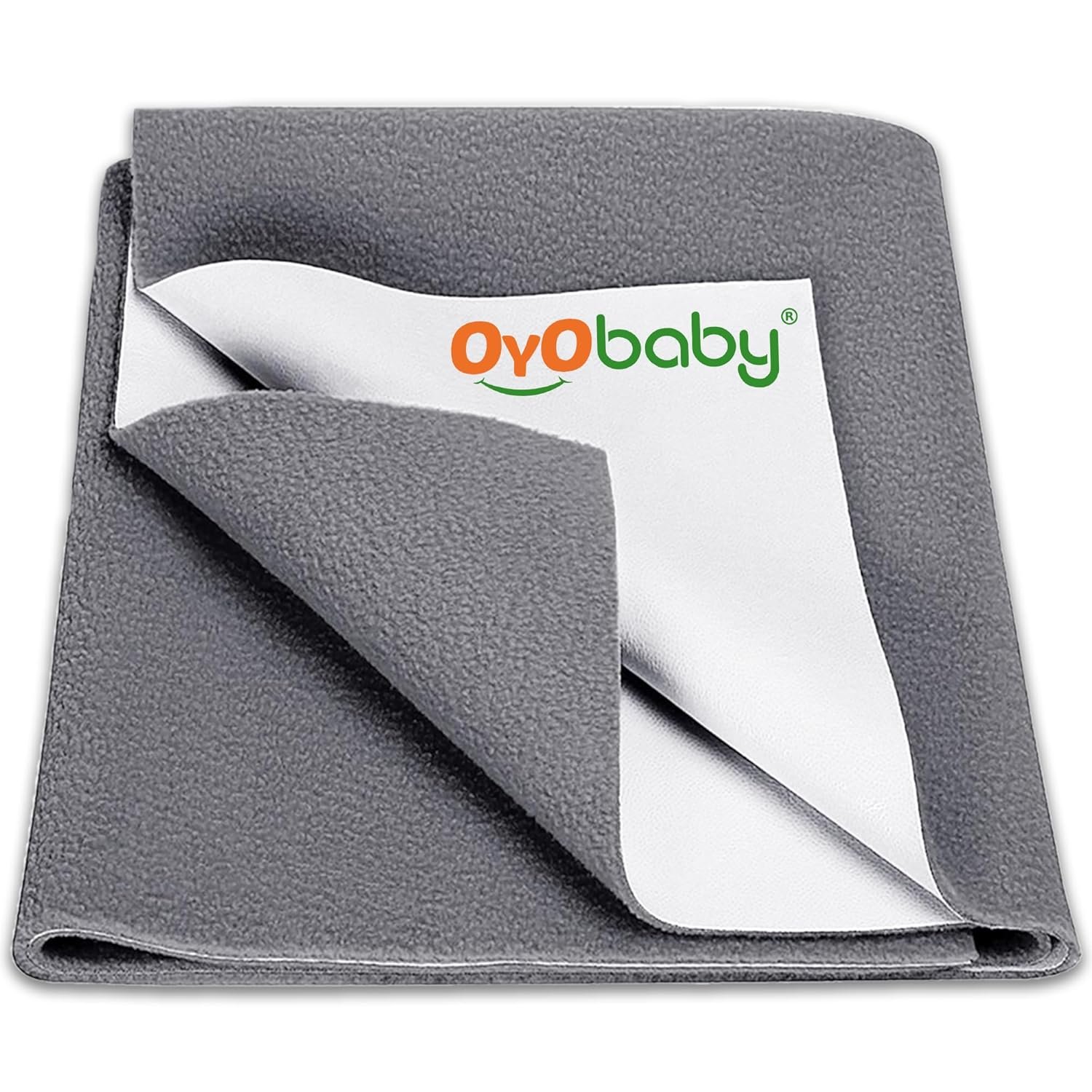 OYO BABY Waterproof Quick Dry Sheet for Baby| Bed Pad Anti-Piling Fleece Extra Absorbent Washable Matress Protector| Baby Bed Protector Sheet for Toddler Children, Large Size, 140x100cm, Grey