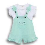 Bold N Elegant Blended Tide Edition Han Summer Suits Cartoon 2 Pc Suspender Dungaree Baby Boy’s Girl Clothing Tshirt Shorts For Little Kids