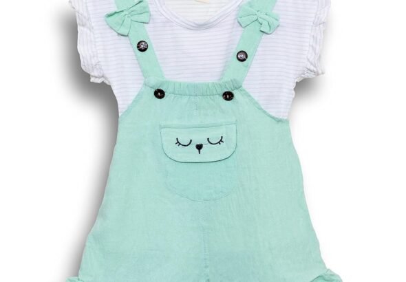 Bold N Elegant Blended Tide Edition Han Summer Suits Cartoon 2 Pc Suspender Dungaree Baby Boy’s Girl Clothing Tshirt Shorts For Little Kids