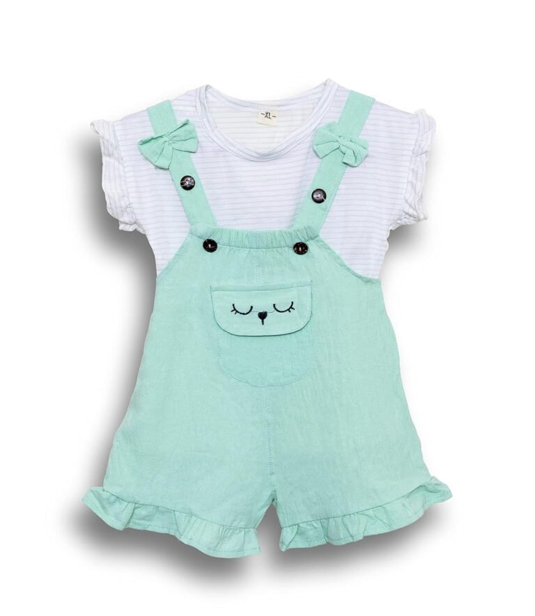 Bold N Elegant Blended Tide Edition Han Summer Suits Cartoon 2 Pc Suspender Dungaree Baby Boy’s Girl Clothing Tshirt Shorts For Little Kids