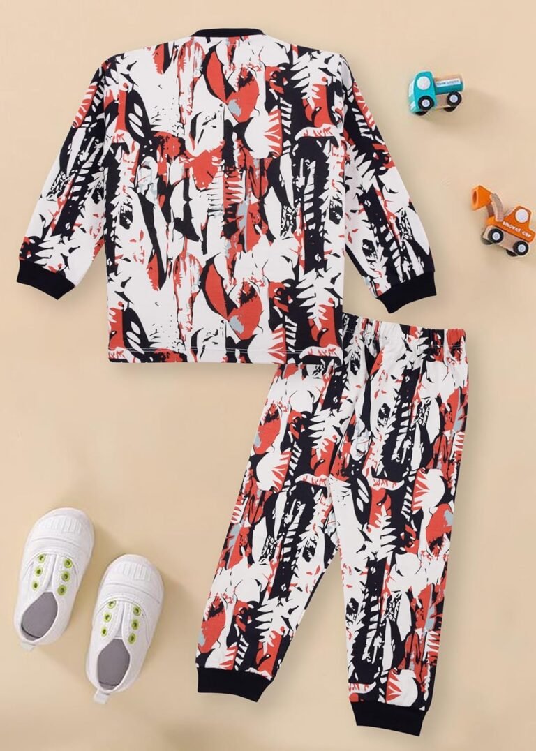 3BROS Kids’ Pura Cotton Full Sleeves Casual T-shirt & Pyjama Set | Clothing Combo Set for Baby Boys Girls