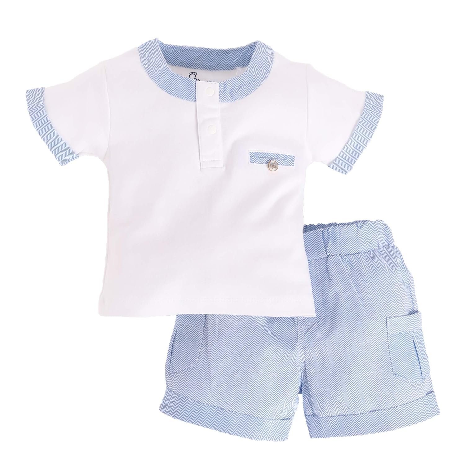 BABY GO 100% Pure Cotton T-shirt and Shorts Set for Baby Boys