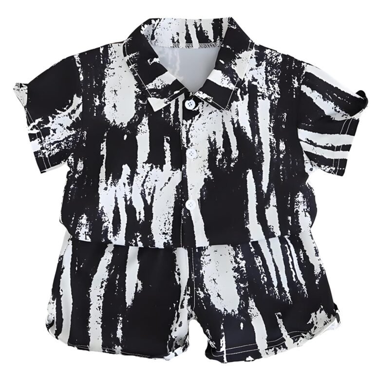 Googo Gaaga Cotton Printed Shirt with Printed Shorts — Clothing Set for Baby Boys | Toddlers | Half Sleeves | Classy Printed | Shirt Collar Neck | Dress for Kids
