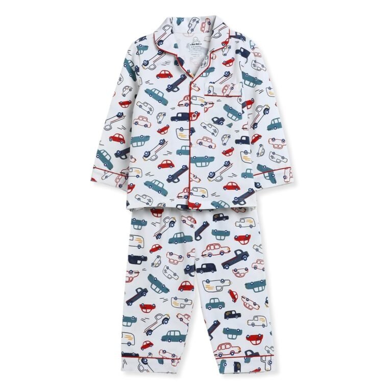 The Boo Boo Club Pure Cotton Knit Printed Night Suit for Baby | Sleepwear for Babies | Winter Pajama Set for Kids | Night wear for Baby | Cotton Night Suit