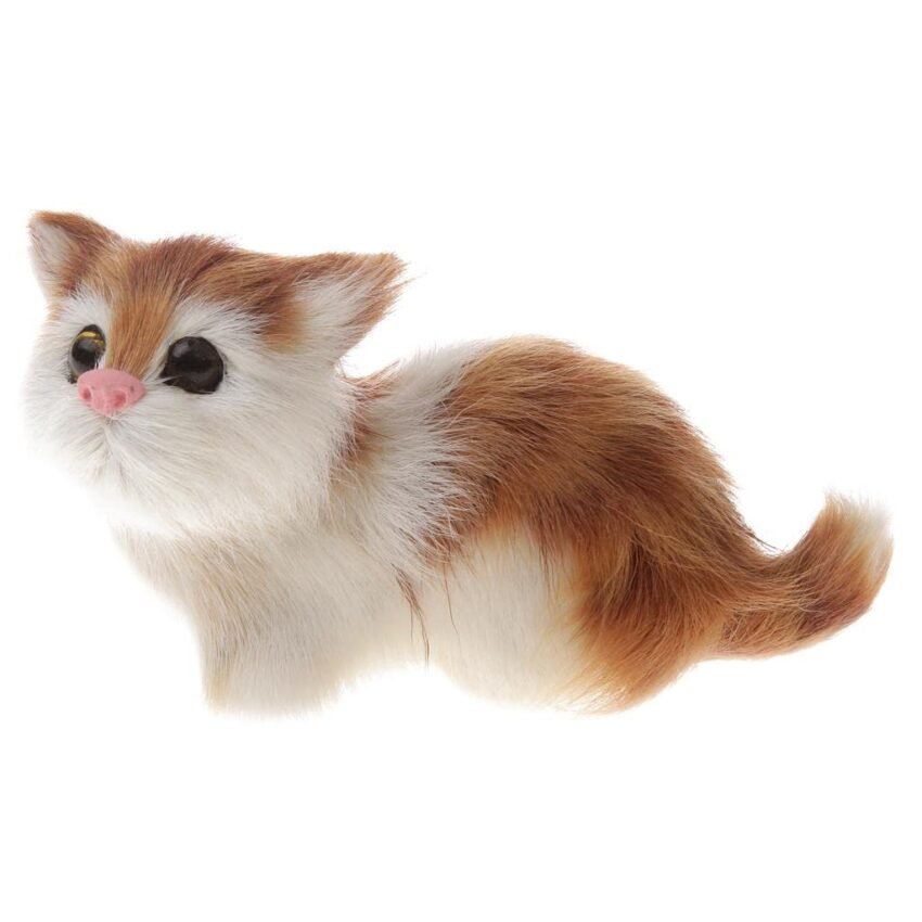 Lovely Realistic Cat Real Fur Furry Animal Home Decor Kids Gifts 11 * 5.5cm|Toys & Hobbies | Stuffed Animals | Other Stuffed Animals|1 x Realistic Cat