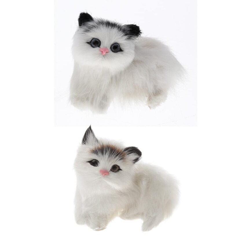 Cute Realistic Cat Toys Furry Interior Ornament Kids Gifts Black Forehead|Toys & Hobbies | Stuffed Animals |Other Stuffed Animals|1 x Realistic Cat