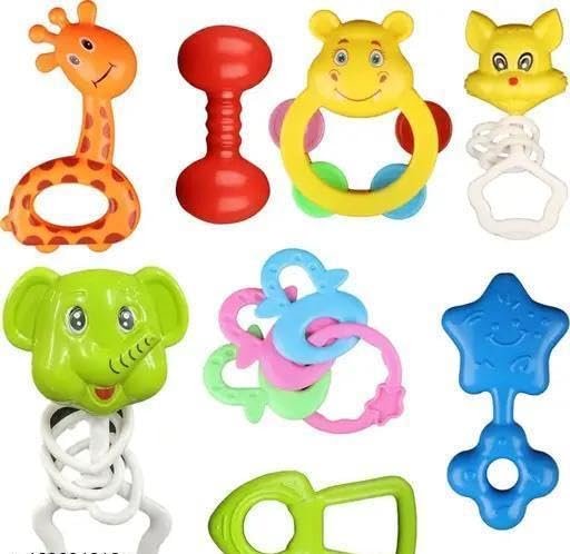 Rattles for Toy || Sound Rattle Toy for Newborns || Baby Rattles Pack of 6 || Teether Toys for Infants || Safe and Eco-Friendly Baby Toys || Baby Toys || New Born Baby Toys Set of 6 UNI231