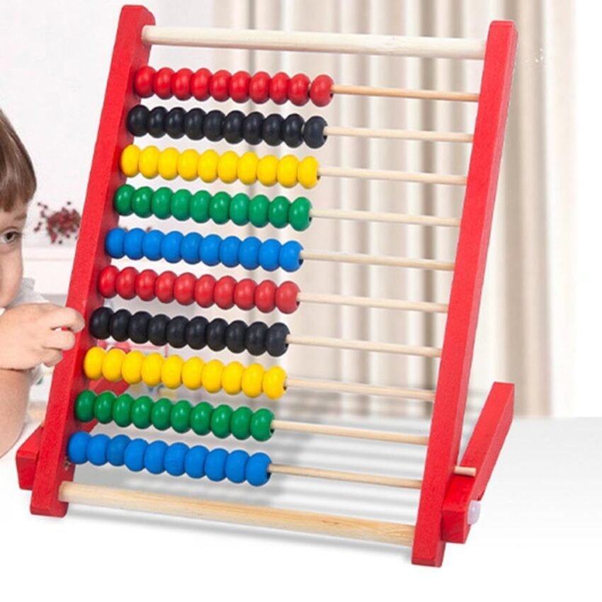 CLUB BOLLYWOOD®Toddlers Mathematics Toy Beads Game Kids 10 Row Wooden Counting Frame Abacus Beige|Toys & Hobbies | Educational |1 Wooden Abacus Educational Counting Toy