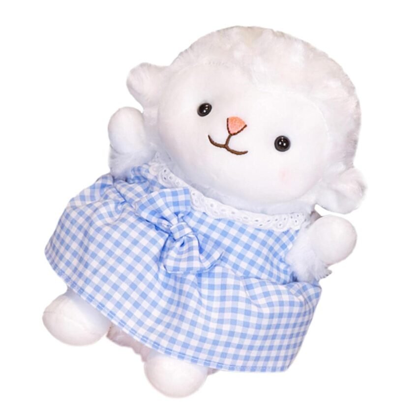 Cute Lamb Doll Toy Huggable PP Cotton Boys Kids Preschool Gifts Blue Skirt|Baby | Toys for Baby | Plush Baby Toys|1 Piece Lamb Doll Toy