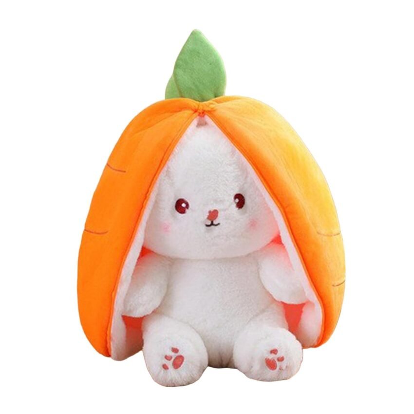 BNF® Bunny Pillow with Zipper Cushion Cute for Birthday Halloween Easter 18cm Orange|Baby | Toys for Baby |Plush Baby Toys|1 Rabbit Doll