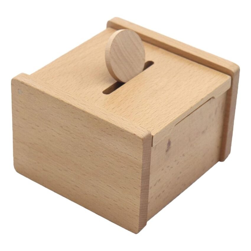 Montessori Wooden Coin Box Hand Eye Coordination for Children Boys Girls|Baby | Toys for Baby | Developmental Baby Toys|1x Wooden Coin Box