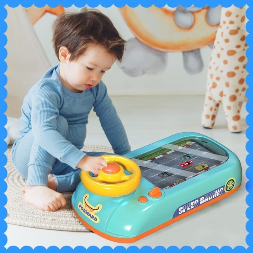 CLUB BOLLYWOOD® Simulation Steering Wheel Toy with Sound and Light Interactive for Girls Dark Blue|Baby | Toys for Baby |Other Toys for Baby|0