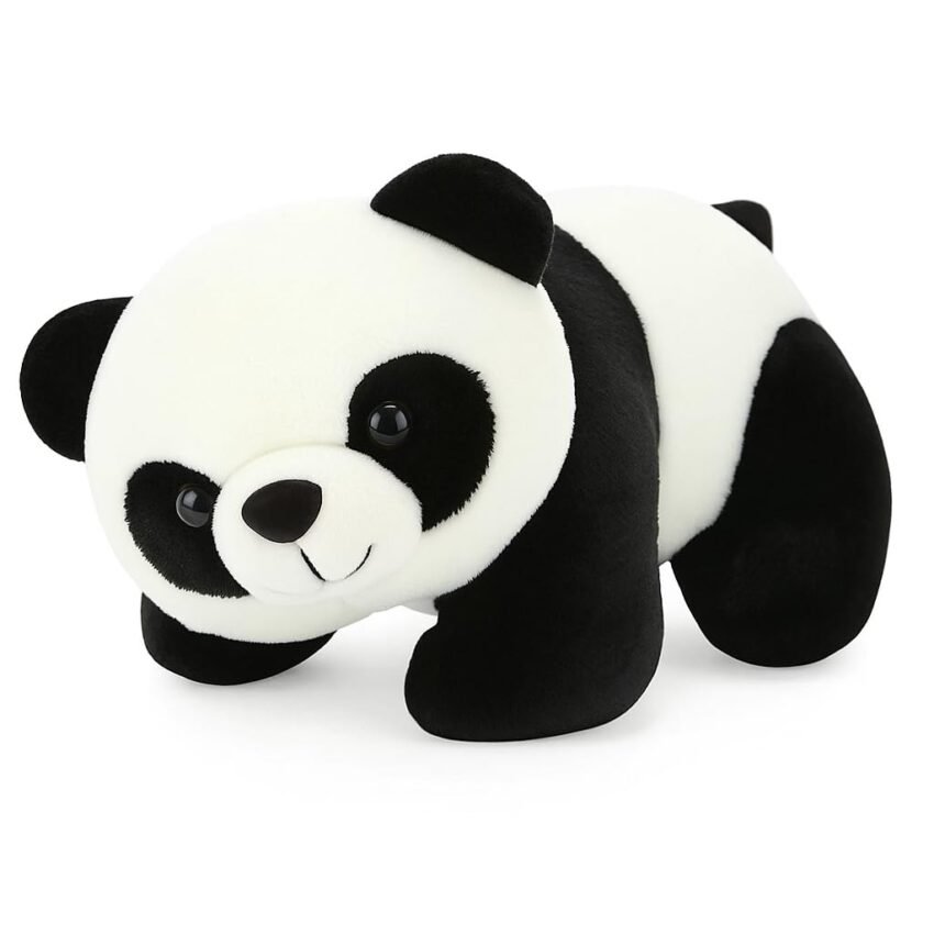 30cm Panda Teddy Soft Toy – Super Soft & Cuddly Plush Animal for Kids – Small Size, Black & White – Non-Toxic, Washable, Gift for Boys & Girls – Made in India (Appearance May Vary)