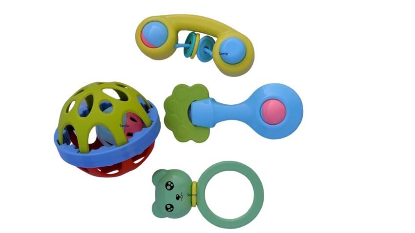 Incarnation Premium 7 pcs Kitty Rattle Toys Combo for Babies Non-Toxic Plastic Colourful Lovely Attractive Baby Rattle for Infant Products (Multicolour)