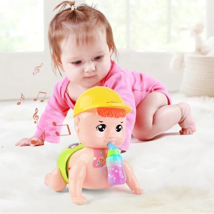 DRAYA DEAL’S Musical Crawling Baby Toy for Babies Kids Infants – Dazzling Lights and Dynamic Sound – Colour and Design as per Stock