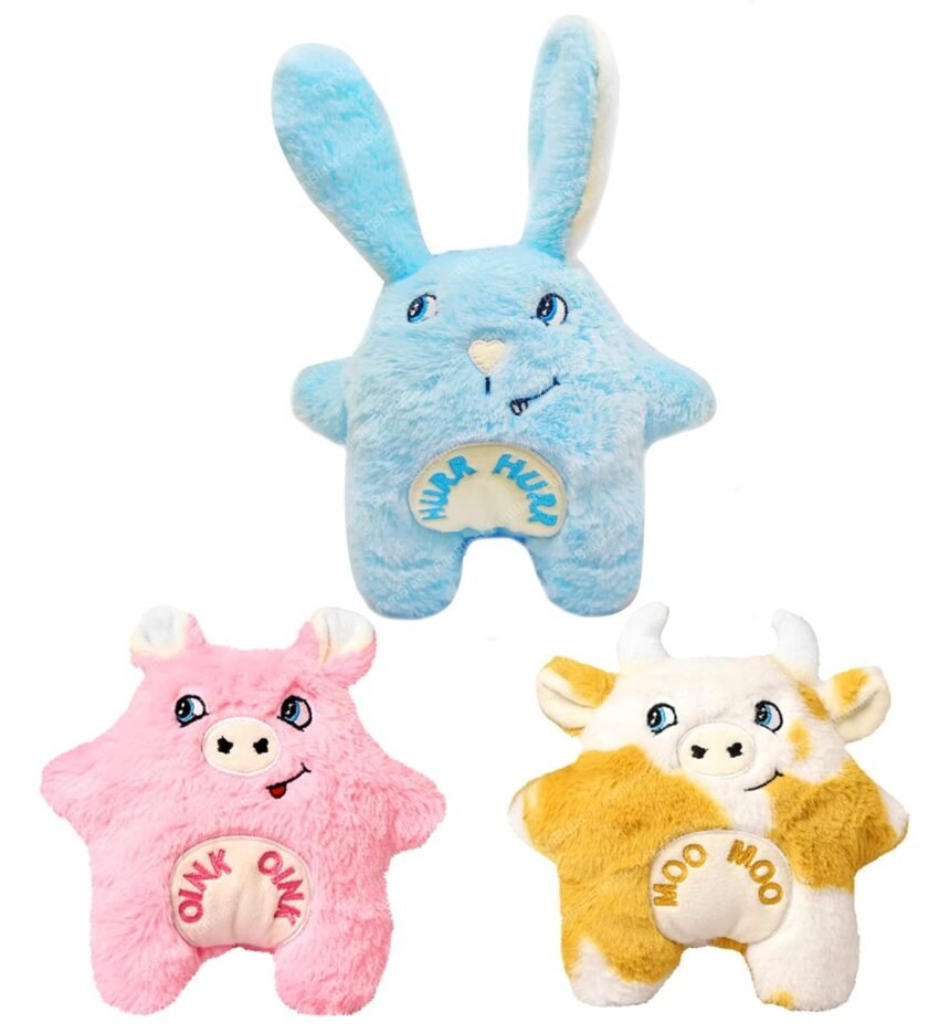 FunBlast Soft Rattles Toys – Soft Rattles Toys, Pack of 3 Pcs Cartoon Soft Animal Rattles Sound Toys for Babies, Soft Stuffed Rattles for 0+ Months Babies, Baby Toys for New Born – Multicolor