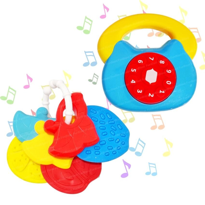 FunBlast Rattles for Babies – Rattle Toys for Baby and Toddlers, Sound Rattle Toy for New Born Baby, Infants Toys, Early Development Toys for 3+ Months Babies (Pack of 4)